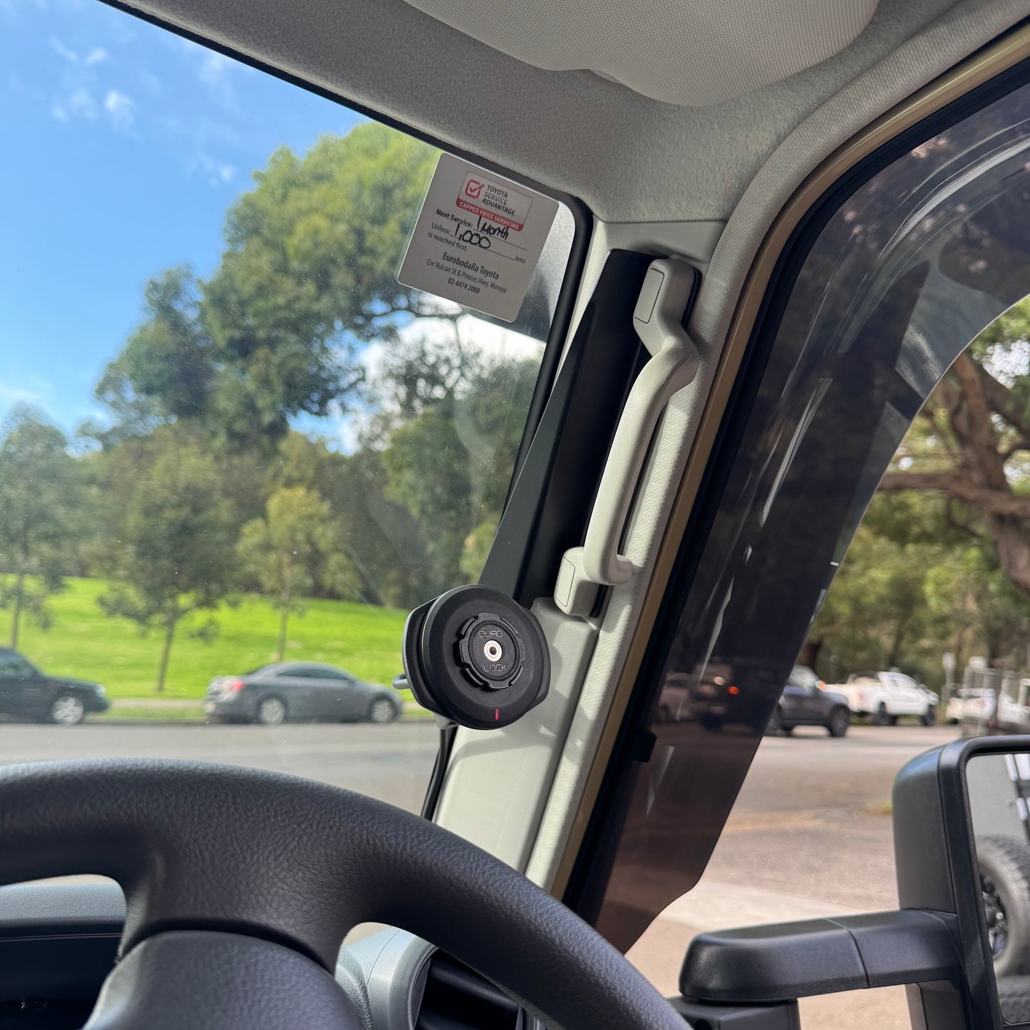A-Pillar Mounted Quadlock Phone Holder/Charger