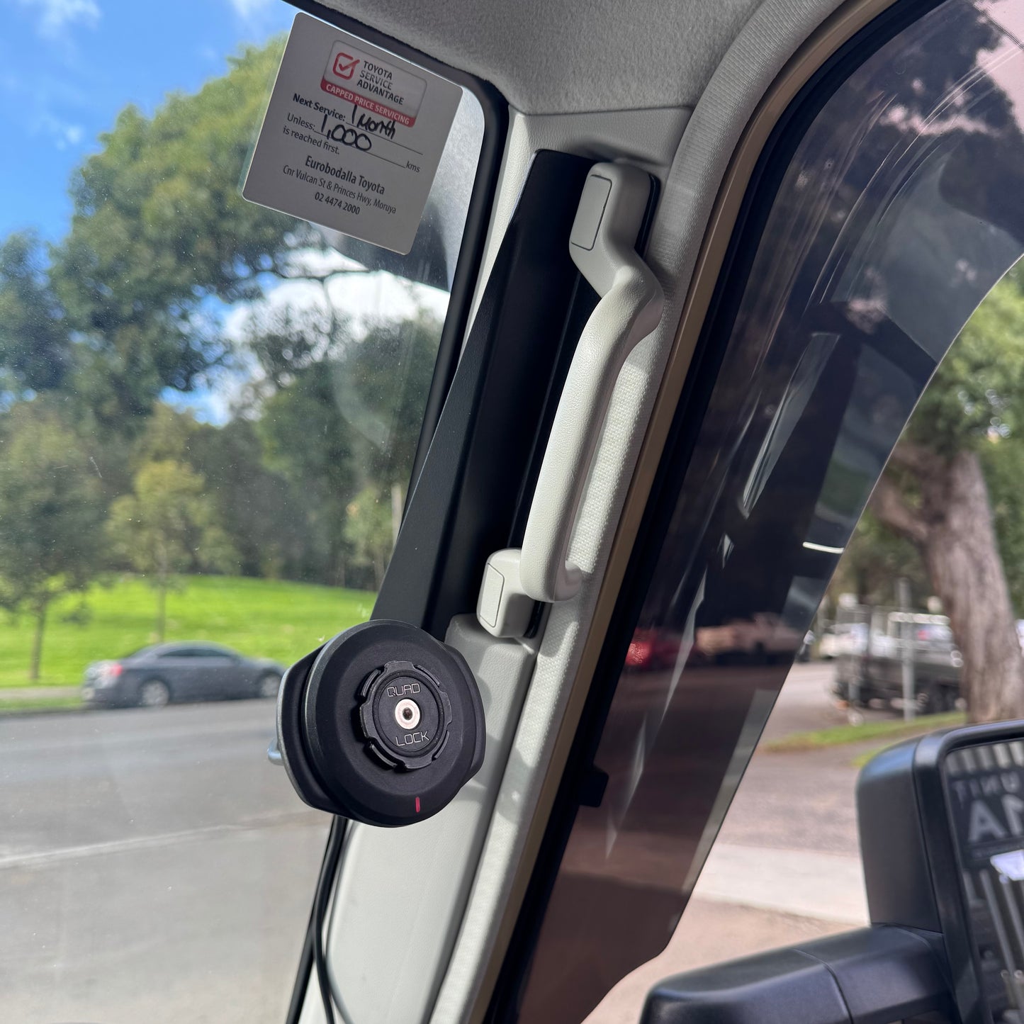 A-Pillar Mounted Quadlock Phone Holder/Charger