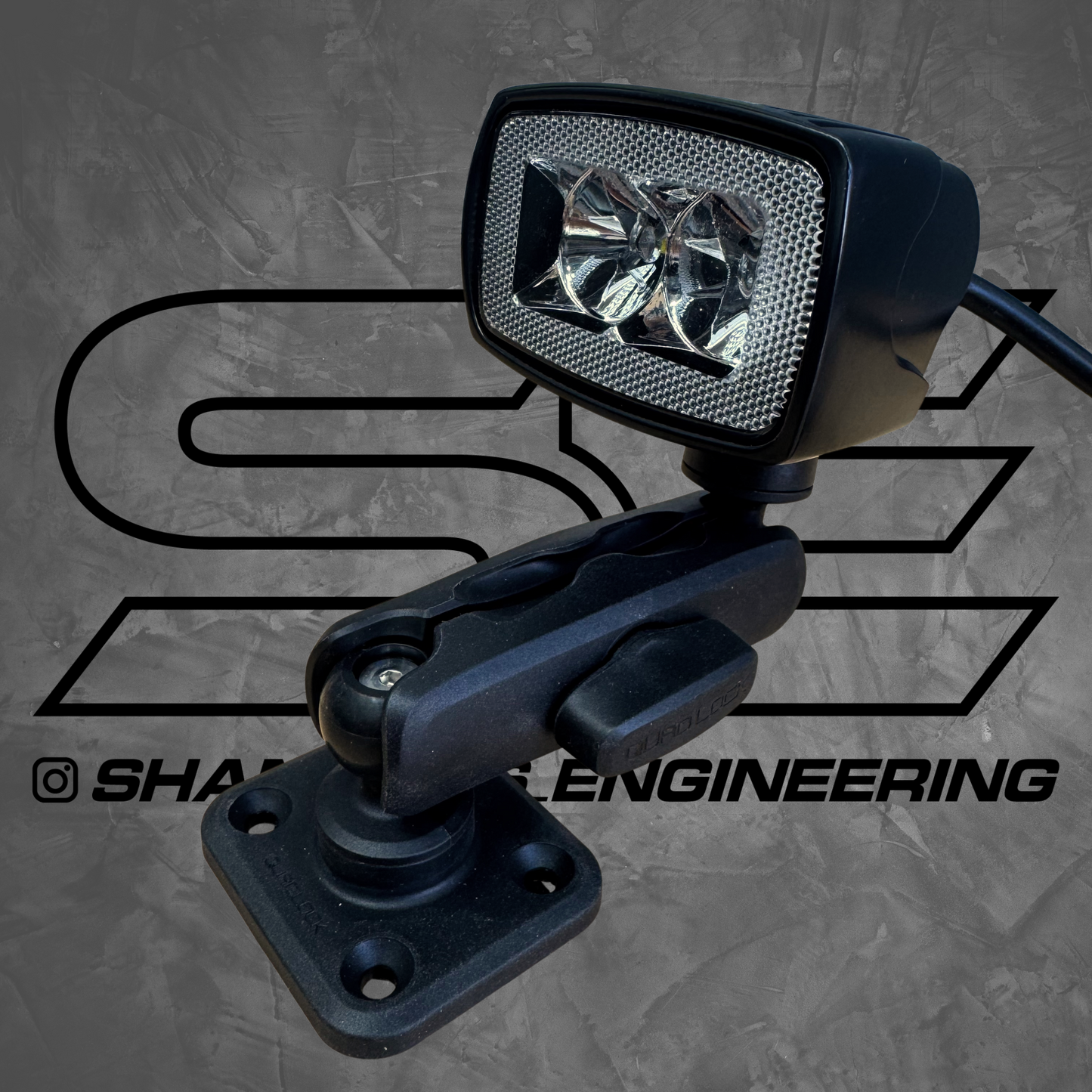 LED 10W Flood Light on Quadlock Mount Gimble - Type 1